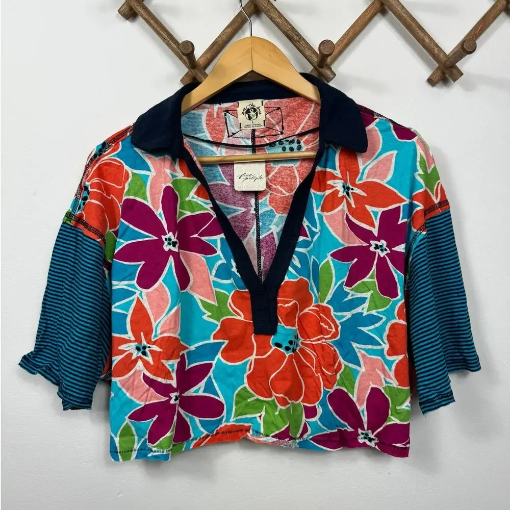 New Free People On A Boat Polo in Coastal Combo Size S - Picture 4 of 11